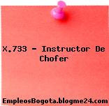 X.733 – Instructor De Chofer