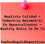 Analista Calidad – Industria Automotriz En Aguascalientes – Quality Bolca Sa De Cv