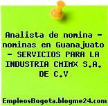 Analista de nomina – nominas en Guanajuato – SERVICIOS PARA LA INDUSTRIA CMIMX S.A. DE C.V