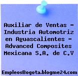 Auxiliar de Ventas – Industria Automotriz en Aguascalientes – Advanced Composites Mexicana S.A. de C.V
