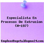 Especialista En Procesos De Extrusion (W-197)
