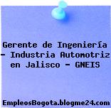 Gerente de Ingeniería – Industria Automotriz en Jalisco – GNEIS