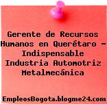 Gerente de Recursos Humanos en Querétaro – Indispensable Industria Automotriz Metalmecánica
