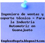 Ingeniero de ventas y soporte técnico – Para la Industria Automotriz en Guanajuato