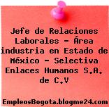 Jefe de Relaciones Laborales – Área industria en Estado de México – Selectiva Enlaces Humanos S.A. de C.V