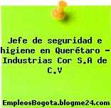 Jefe de seguridad e higiene en Querétaro – Industrias Cor S.A de C.V