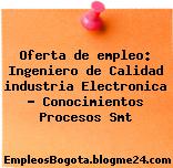 Oferta de empleo: Ingeniero de Calidad industria Electronica – Conocimientos Procesos Smt