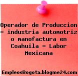 Operador de Produccion – industria automotriz o manofactura en Coahuila – Labor Mexicana