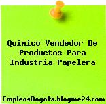 Quimico Vendedor De Productos Para Industria Papelera
