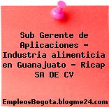 Sub Gerente de Aplicaciones – Industria alimenticia en Guanajuato – Ricap SA DE CV