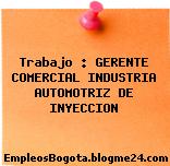 Trabajo : GERENTE COMERCIAL INDUSTRIA AUTOMOTRIZ DE INYECCION