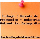 Trabajo : Gerente de Produccion – Industria Automotriz. Celaya Gto
