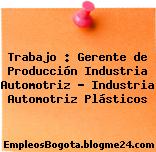 Trabajo : Gerente de Producción Industria Automotriz – Industria Automotriz Plásticos