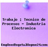 Trabajo : Tecnico de Procesos – Industria Electronica