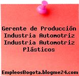 Gerente de Producción Industria Automotriz Industria Automotriz Plásticos