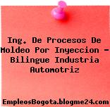 Ing. De Procesos De Moldeo Por Inyeccion – Bilingue Industria Automotriz