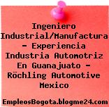 Ingeniero Industrial/Manufactura – Experiencia Industria Automotriz En Guanajuato – Röchling Automotive Mexico