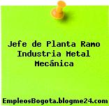 Jefe de Planta Ramo Industria Metal Mecánica