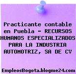 Practicante contable en Puebla – RECURSOS HUMANOS ESPECIALIZADOS PARA LA INDUSTRIA AUTOMOTRIZ, SA DE CV