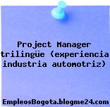 Project Manager trilingüe (experiencia industria automotriz)