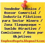 Vendedor Técnico / Asesor Comercial / Industria Plásticos para Sector Minero / Zona Tlaquepaque – Sueldo Atractivo / Comisiones / Bono por Objetivos