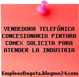 VENDEDORA TELEFÓNICA CONCESIONARIO PINTURA COMEX SOLICITA PARA ATENDER LA INDUSTRIA