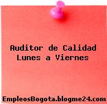 Auditor de Calidad Lunes a Viernes