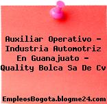 Auxiliar Operativo – Industria Automotriz En Guanajuato – Quality Bolca Sa De Cv