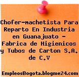 Chofer-machetista Para Reparto En Industria en Guanajuato – Fabrica de Higienicos y Tubos de Carton S.A. de C.V