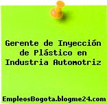 Gerente de Inyección de Plástico en Industria Automotriz