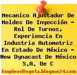 Mecanico Ajustador De Moldes De Inyección – Rol De Turnos, Experiencia En Industria Automotriz En Estado De México – New Dynacast De México S.A. De C