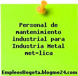 Personal de mantenimiento industrial para Industria Metal met?lica