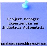 Project Manager Experiencia en industria Automotriz