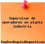 Supervisor de operadores en planta industria