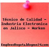 Técnico de Calidad – Industria Electronica en Jalisco – Worken