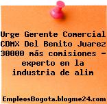 Urge Gerente Comercial CDMX Del Benito Juarez 30000 más comisiones – experto en la industria de alim