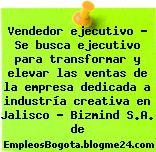 Vendedor ejecutivo – Se busca ejecutivo para transformar y elevar las ventas de la empresa dedicada a industría creativa en Jalisco – Bizmind S.A. de