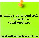 Analista de Ingeniería – Industria Metalmecánica