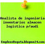 Analista de ingenieria inventarios almacen logistica p/audi