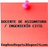 DOCENTE DE ASIGNATURA / INGENIERÍA CIVIL
