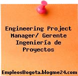 Engineering Project Manager/ Gerente Ingeniería de Proyectos