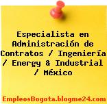 Especialista en Administración de Contratos / Ingeniería / Energy & Industrial / México