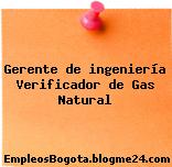 Gerente de ingeniería Verificador de Gas Natural