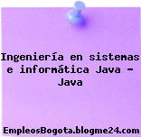 Ingeniería en sistemas e informática Java – Java