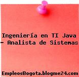Ingeniería en TI Java – Analista de Sistemas