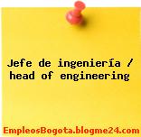 Jefe de ingeniería / head of engineering