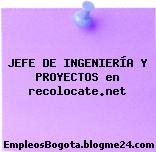 JEFE DE INGENIERÍA Y PROYECTOS en recolocate.net