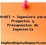 O-02] – Ingeniero para Proyectos y Presupuestos de Ingeniería