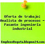 Oferta de trabajo: Analista de procesos – Pasante ingeniería industrial