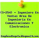 (S-254) – Ingeniero En Ventas Area De Ingenieria En Comunicaciones Y Electronica